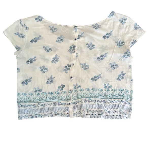 American Eagle Floral Tee with Button Down Back S/P - Picture 2 of 6